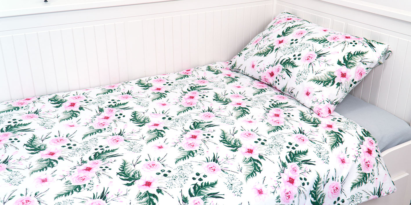 Pościel 100x160 cm 100% bawełna ogród różany